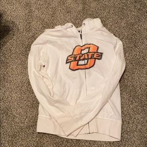 White zip up sweatshirt